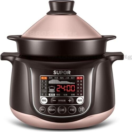 220V/600W 4L Electric Stewing Pot Home Automatic Ceramic Multi Rice Cooker Soup Pot Intelligent Electric Stewing Cooking Pot