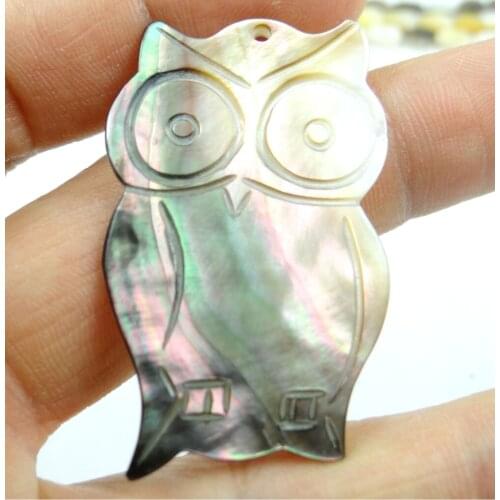 3pc Natural Sea SHELL hand-carved owl Pendant for diy Jewelry making necklace Women Vintage Friendship Gifts Accessories F45