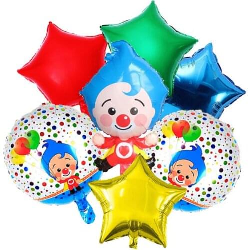 7 Pack Clown Balloon Smiling Clown Foil Party Balloons Fits for Circus Carnival Circus Carnival Party Decor