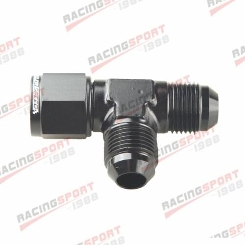 AN8 Male To 8AN Male To AN8 Female Flare Tee T Piece Fuel Fitting Aluminum Black/BLUE