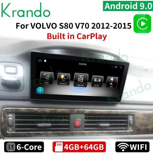 Krando 8.8 inch Android 10.0 car radio for VOLVO S80 V70 2012-2015 Android navigation system Car stereo with screen GPS carplay