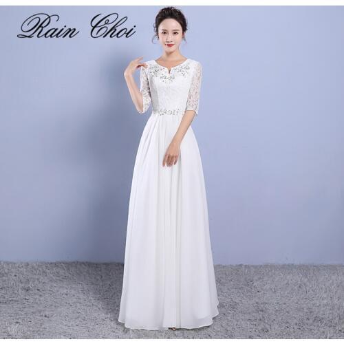 White V Neck Long Lace Appliques Prom Dresses 2021 Chiffon A Line Royal Blue Evening Dress Prom Gown Real Photos