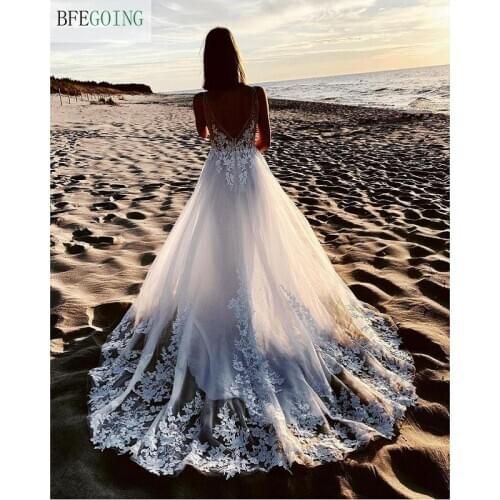 BFEGOING Beach Wedding Dresses