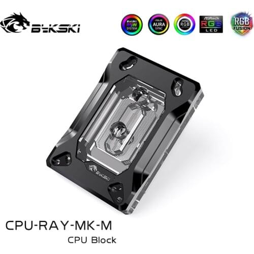 BYKSKI CPU Watercooler For AMD Ryzen AM3 AM3+ AM4 Platform,12V4PIN,5V3PIN Edition,Support Sync Motherboard,CPU-RAY-MK-M cooler