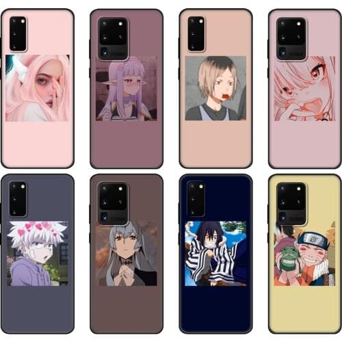 Black tpu Case For Samsung galaxy S20 /S20 PLUS/S20 ultra/S20+ /S20FE back cover Anime icons
