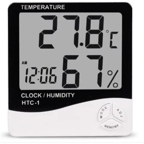 Elektronikport Htc-1 Digital Thermometer Temperature And Humidity Meter Table Clock Alarm