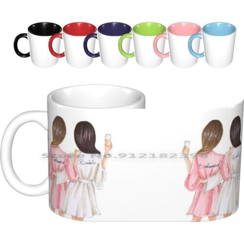 Bridesmaids Ceramic Mugs Coffee Cups Milk Tea Mug Fashion Illustration Copic Markers Bridesmaids Brides Maid Of Honor