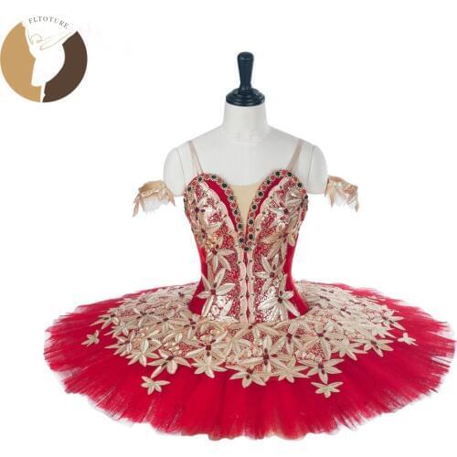 FLTOTURE AT1284 Red Ballet Tutu Flamingo Dance Wear Girls Ballet Costumes Custom Made Tutu For Sale 11 Layers Tulles Pancake
