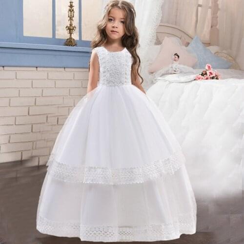 Summer Kids Birthday Princess Party Dress for Girls Lace Tutu Children Bridesmaid Formal Dress for Girl Baby Girls Clothes
