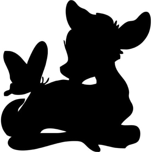 MIGNATIS - Cute Gazelle Cub With A Tiny Butterfly Landing Sticker Mural Art Decal For Car Window Loptop Decoration Vinyl sticker