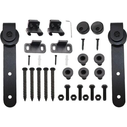Mini Sliding Barn Door Hardware Kit Top Mounted Hanging Rail Hanger Track Steel Closet Door Roller Rail For Single Door