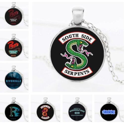 Riverdale Southside Serpents Funny Pop Chock'lit Shoppe Logo Pendant Necklace Men Women Cosplay Sweater Chain Halloween