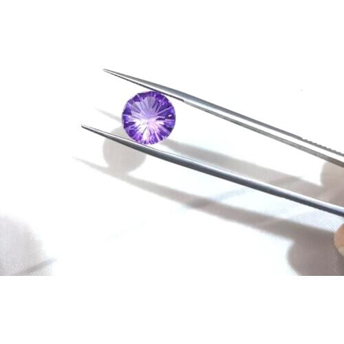 Natural purple Amethyst nude gem fireworks color DIY ornament gift 12X12 mm size round shape on ring necklace jewelry