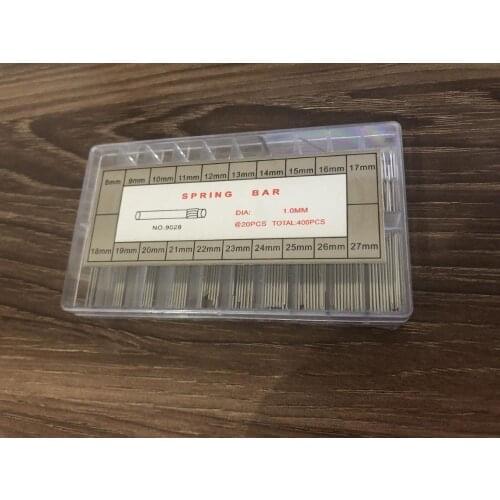 400PCs Stainless Steel Knurled Pressure Link Pin Assortment 1.0mm Thick for Watch Repair