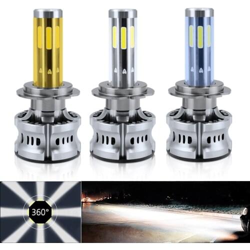 Niscarda H7 H8 8Sides 360 Degrees 200W Car Light High Power Auto Lamp H1 H3 LED H9 9005 9006 H11 Led Headlight Bulbs