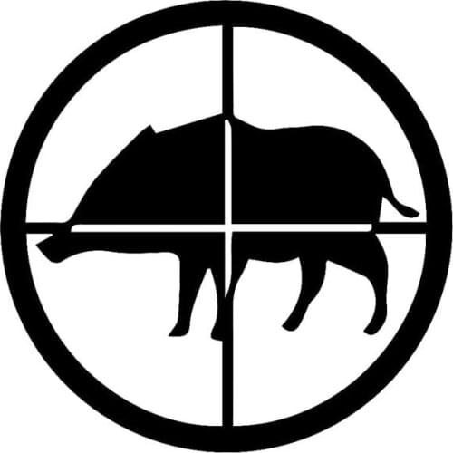 New 14.3cm*14.3cm Creative Animal Hunting Shooting Wild Boar window Stickers