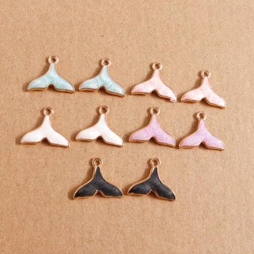 10pcs 18x15mm Cute Fish Tail Pendants Charms for Making Necklace Craft Drop Earrings Bracelet Handmade Jewelry Accessories