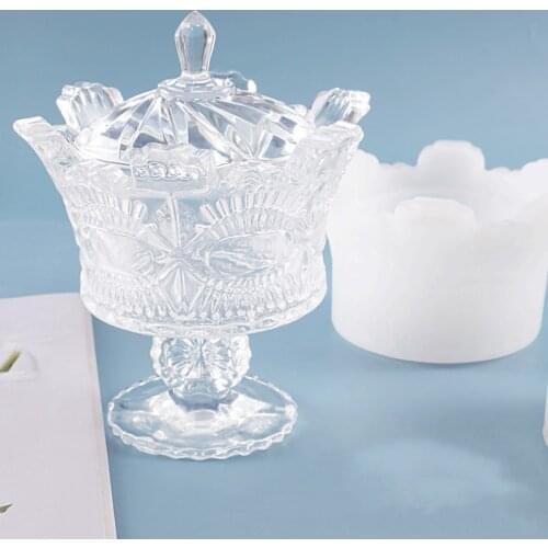DIY Crystal Epoxy Resin Mold Crystal Crown Storage Box Mold Table Decoration Gift Box Mirror Silicone Mold For Resin