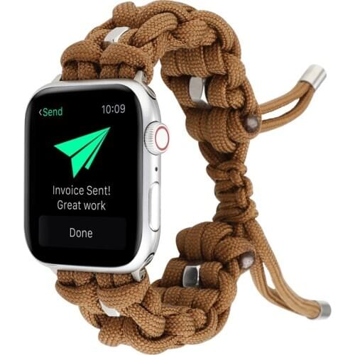 Umbrella rope strap for apple watch 4 5 band 44mm 40mm 42mm 38mm iwatch 5/4/3/2/1 Outdoor travel bracelet adjustable nylon belt
