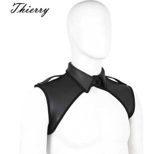 Thierry bondage Sexy lapel topless micro-elastic rubber bondage nightclub clothing sex toys for men adult games roleplays
