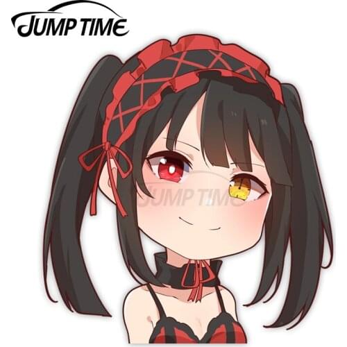 Jump Time 13 x 10.2cm Vinyl Car Stickers Kurumi Anime Avatar Car Decals Funny Camper Laptop Waterproof Car Accessories