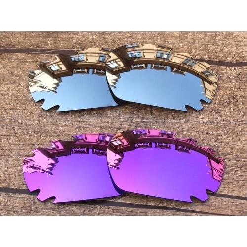 Vonxyz 2 Pairs Chrome Mirror & Violet Mirror Polarized Replacement Lenses for-Oakley Jawbone Vented Frame