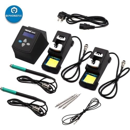 YOUYUE 3600 Double soldering tips Thermostatic Soldering Station adjustable temperature Solder Iron Rework Station Phone Repair
