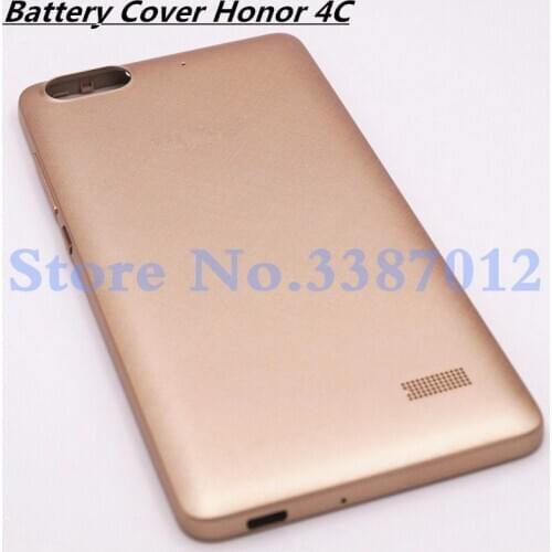 5.0'' Battery Cover Case For Huawei Honor 4c 4 c Rear Housing Door Case Cover Spare Parts With Side Button