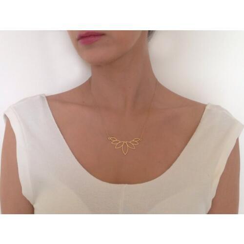 Lotus Gold Necklace for Women | Hand Craft Pendant | Jewelry Gift for Her Dainty Necklace | Wholesale Jewelries
