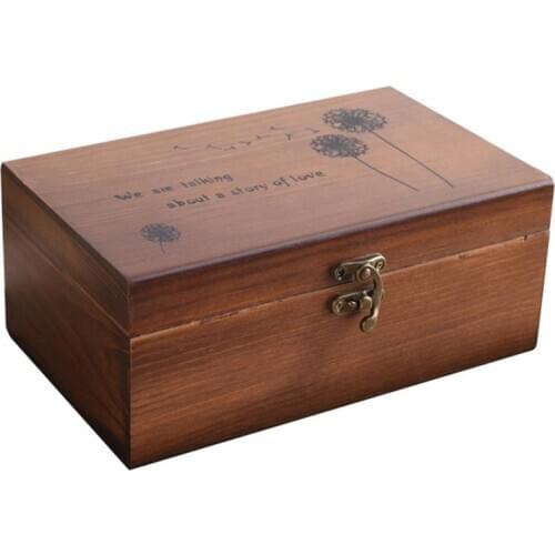 1pc Household Storage Container Sundries Storage Box Wooden Needlework Box DIY Apparel Organizer