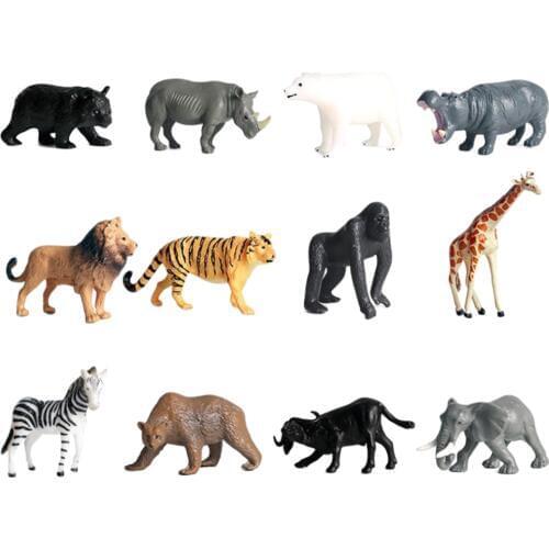 12 Pack Realistic PVC Animal Model Figures Preschool Early Educational Toys