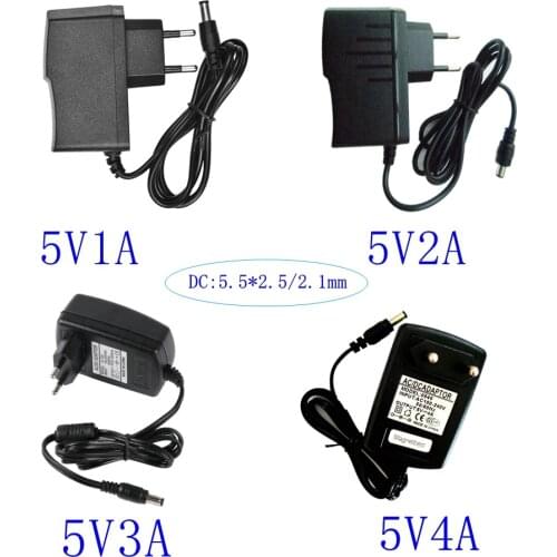 100-240V AC to DC Power Adapter Supply Charger adapter 5V 1A 2A 3A 4A US EU Plug DC5.5mm x 2.5/2.1mm for Switch LED Strip Lamp