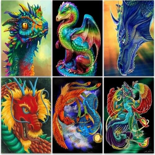 5D Diy Dragon Diamond Painting Full Drill Diamond Embroidery Animal Cross Stitch Kit Art Picture Hobby Craft Home Decor Gifts
