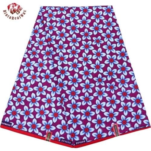 Ankara Polyester Wax Prints Fabric Binta Real Wax High Quality 6 yards African Fabric for Party Dress FP6199