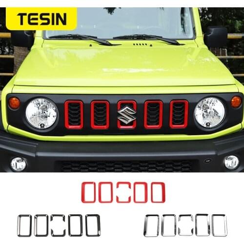 TESIN Car Styling For Suzuki Jimny Car Front Grille Headlight Decoration Cover Stickers For Suzuki Jimny 2019 2020 Accessories