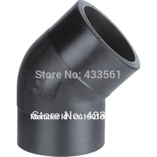 Freeshipping PE elbow 45 Angel bender DN63-DN400 ISO4427 standard GB15558.2 for gas tube and plumbing pipeline tube connector