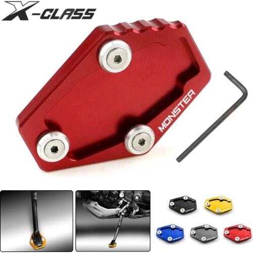 Motorcycle Side Stand Enlarger Kickstand Extension Foot Pad CNC Aluminum Accessories For Ducati Monster 795 796 821 1200 1200S