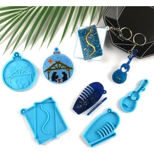 Keychain Epoxy Resin Mold Earrings Pendant Silicone Mould DIY Crafts Jewelry Necklace Casting Tools
