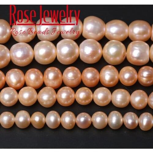 5A Quality 100% Real Natural Freshwater Cultured Gold Pearls Nearly Round Shape Loose Beads 14'' Strand 7-8mm For Jewelry Making
