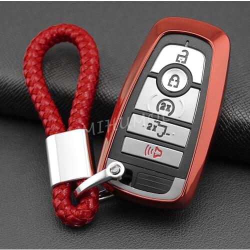 Smart Car Key Case Cover Fob For Ford Ecosport Mustang Edge Explorer Fusion Ranger F-150 F-250 TPU Soft Red