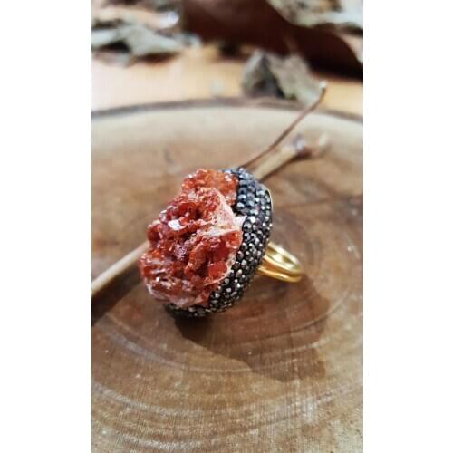Dr Stone natural Stone Vanadinite Stone 22 carat gold plated female Even 418647476