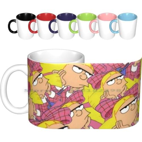 Helga Pataki Ceramic Mugs Coffee Cups Milk Tea Mug Helga Pataki Arnold Cartoons 90s Collages Fashion Mood What In Pataki Animal