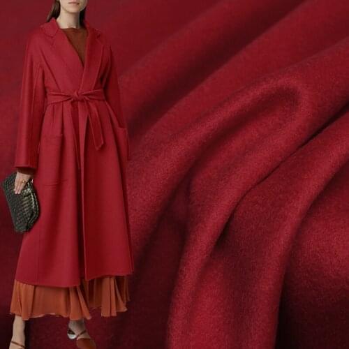 Red Raspberry Red Micro Ripple Overcoating Cashmere Wool Garment Materials Women Suits Overcoat DIY Cloth Fabrics Freeshipping