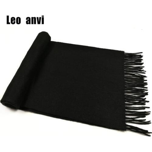 Leo anvi 100% wool winter scarf men warm Christmas luxury brand male and female scarves cashmere tassel Long Women Scarf Shawls