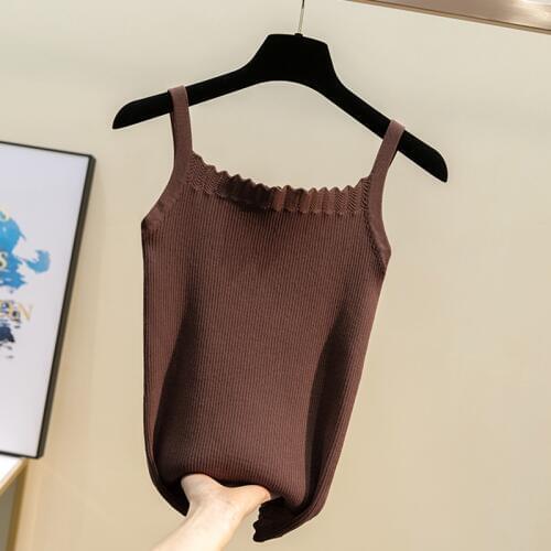 BYGOUBY Basic Solid Summer Women Tank Top Flower Rib Tee Shirt Top Summer Camis Club Camisole Sleeveless Halter Top