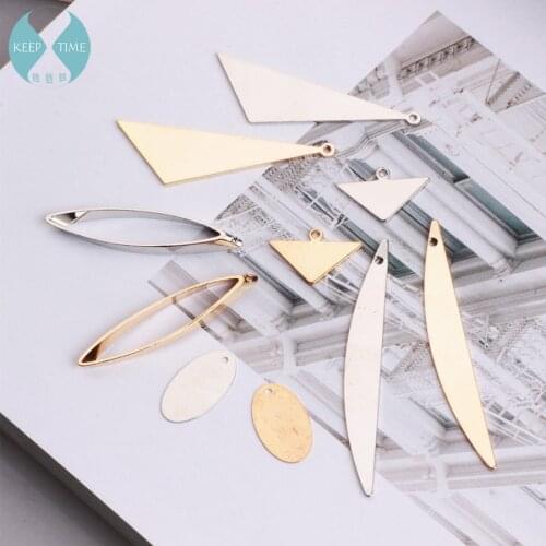 Copper DIY elliptical triangle horse eye Earrings ear clip Handmade ear pendant accessories materials