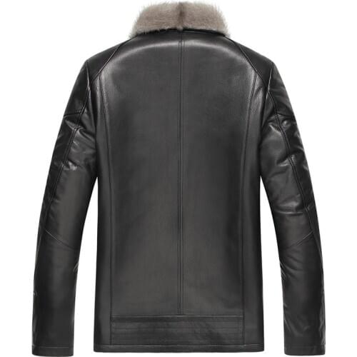 Genuine Natural Mink Fur Coat Winter Jacket Men Luxury Cow Leather Jackets Chaqueta LSY069068 MY1444