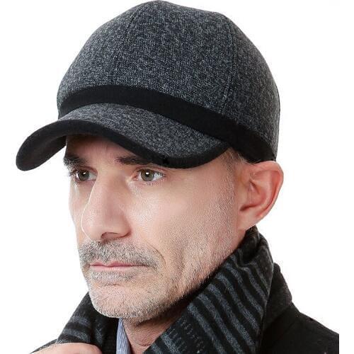 New Fashion Baseball Cap Man Spring and Autumn Warm Hat Elderly Wool Warm Earmuffs Peaked Cap Outdoor Baseball Hat B-7368