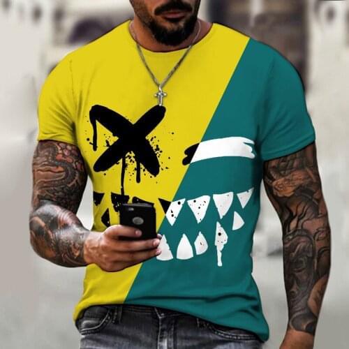 2021 new 3D T-shirt printing T-shirt with smiley face pattern Best-selling Hot-selling item Street fashion