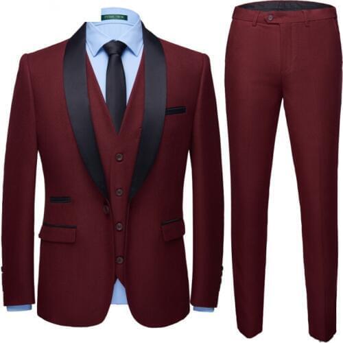 New Arrival One Button Groomsmen Shawl Lapel Groom Tuxedos Men Suits Wedding/Prom Best Man Blazer ( Jacket+Pants+Vest+Tie)A88